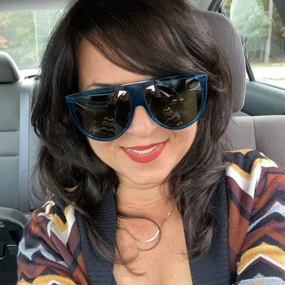 Celine flat Top Sunglasses Blue Gradient Brown lenses. Amazing Kim K glasses - Picture 4 of 4